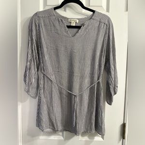 Monteau Maternity Small 3/4 Sleeve Striped Blouse